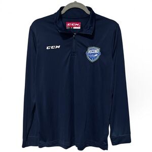 Utica Comets Hockey CCM Shirt Quarter Zip Long Sleeve Top Men’s Large AHL Pro
